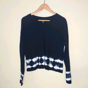 NWT Wild Fable ⚡ tie died oversized crop top black